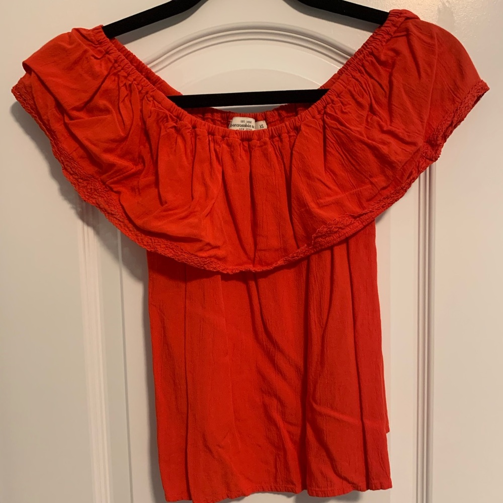Red off the shoulder top